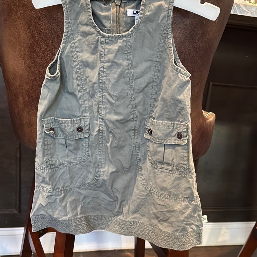 Stylish DKNY Olive Green Utility Dress